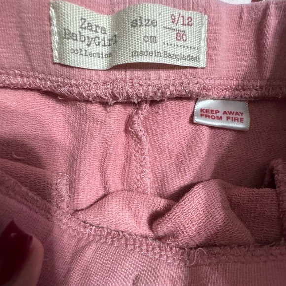 Zara Kids /baby pink Jogger Pants Size 9/12 months k32 - Picture 3 of 3